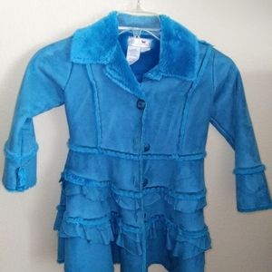 Widgeon Turquoise Blue Coat with Fur
